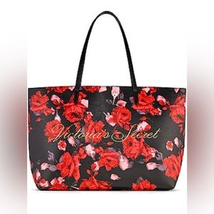 Victoria's Secret Red Floral Rose Tote Bag-Limited Edition.